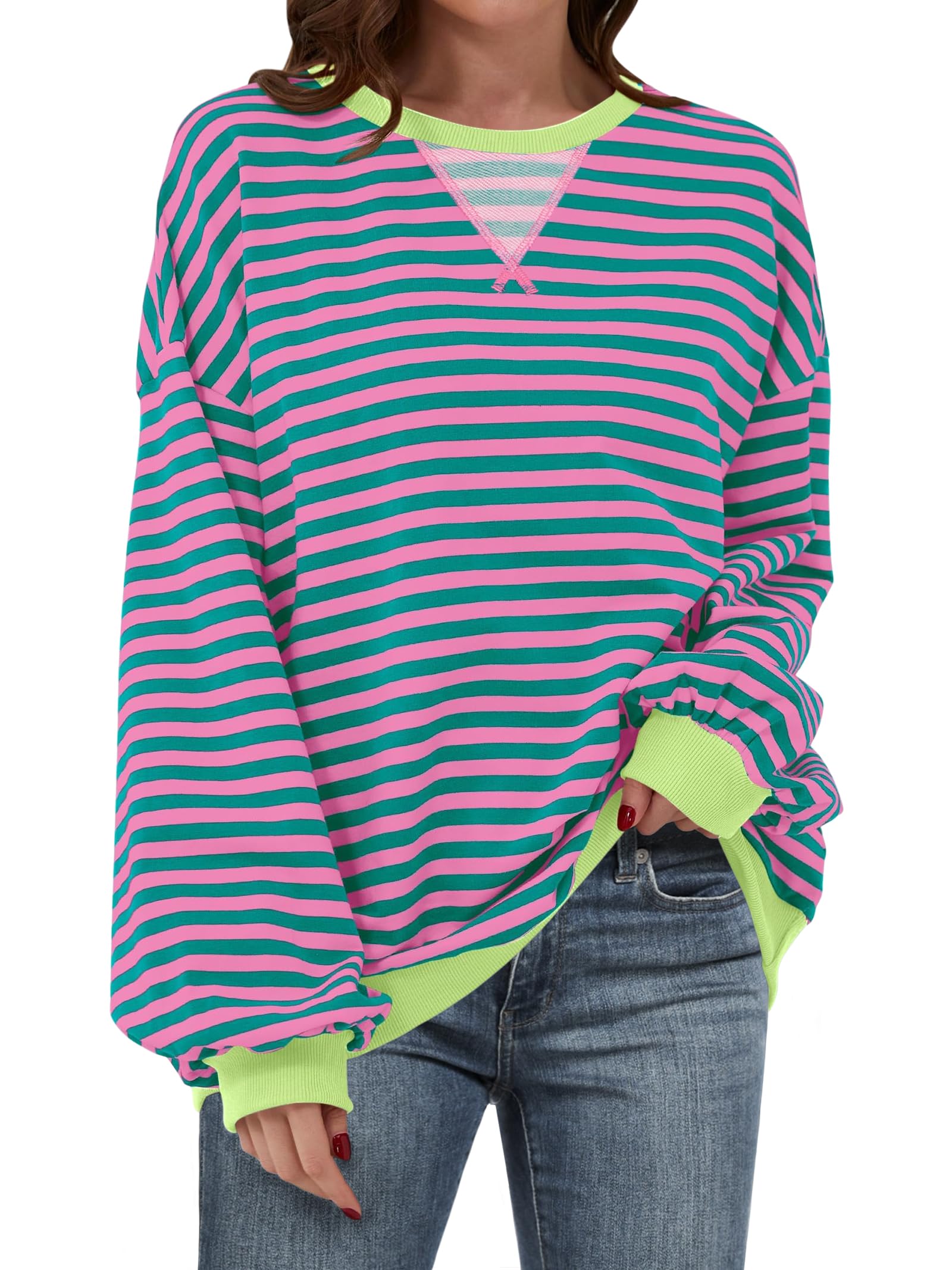Women's  Striped Oversized Sweatshirt (Buy 2 Free Shipping)