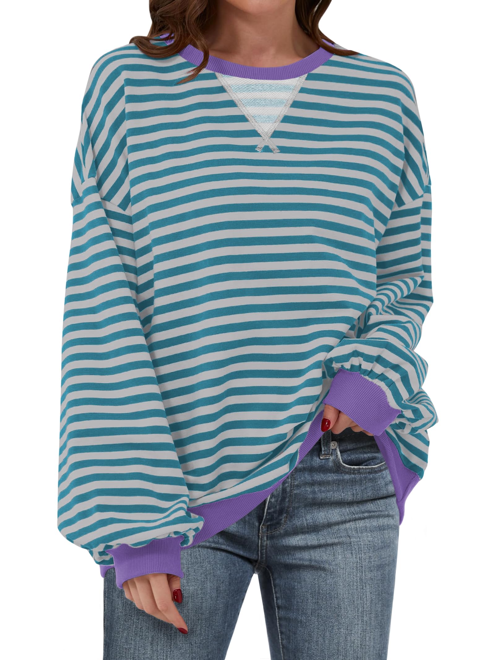 Women's  Striped Oversized Sweatshirt (Buy 2 Free Shipping)