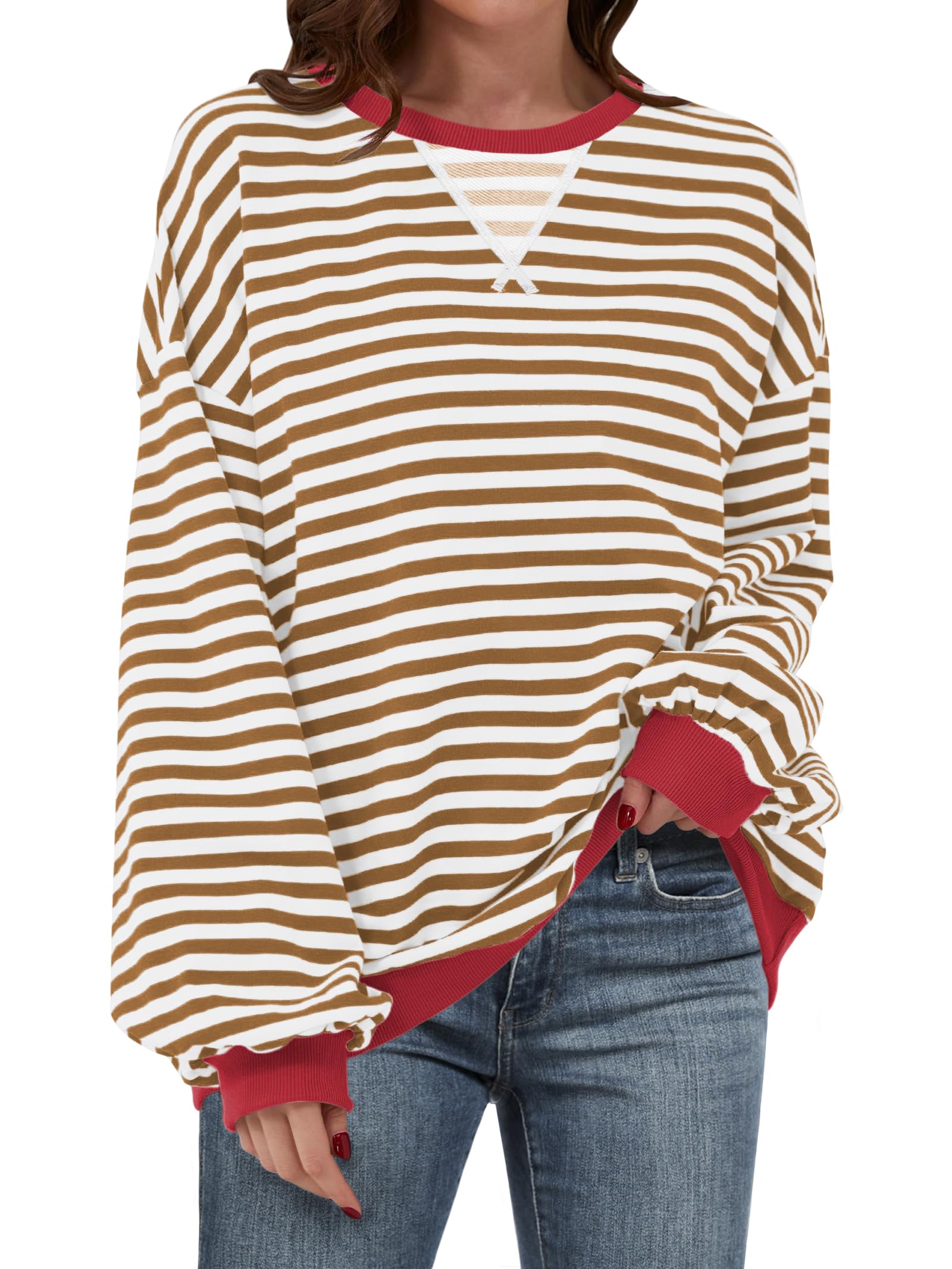 Women's  Striped Oversized Sweatshirt (Buy 2 Free Shipping)