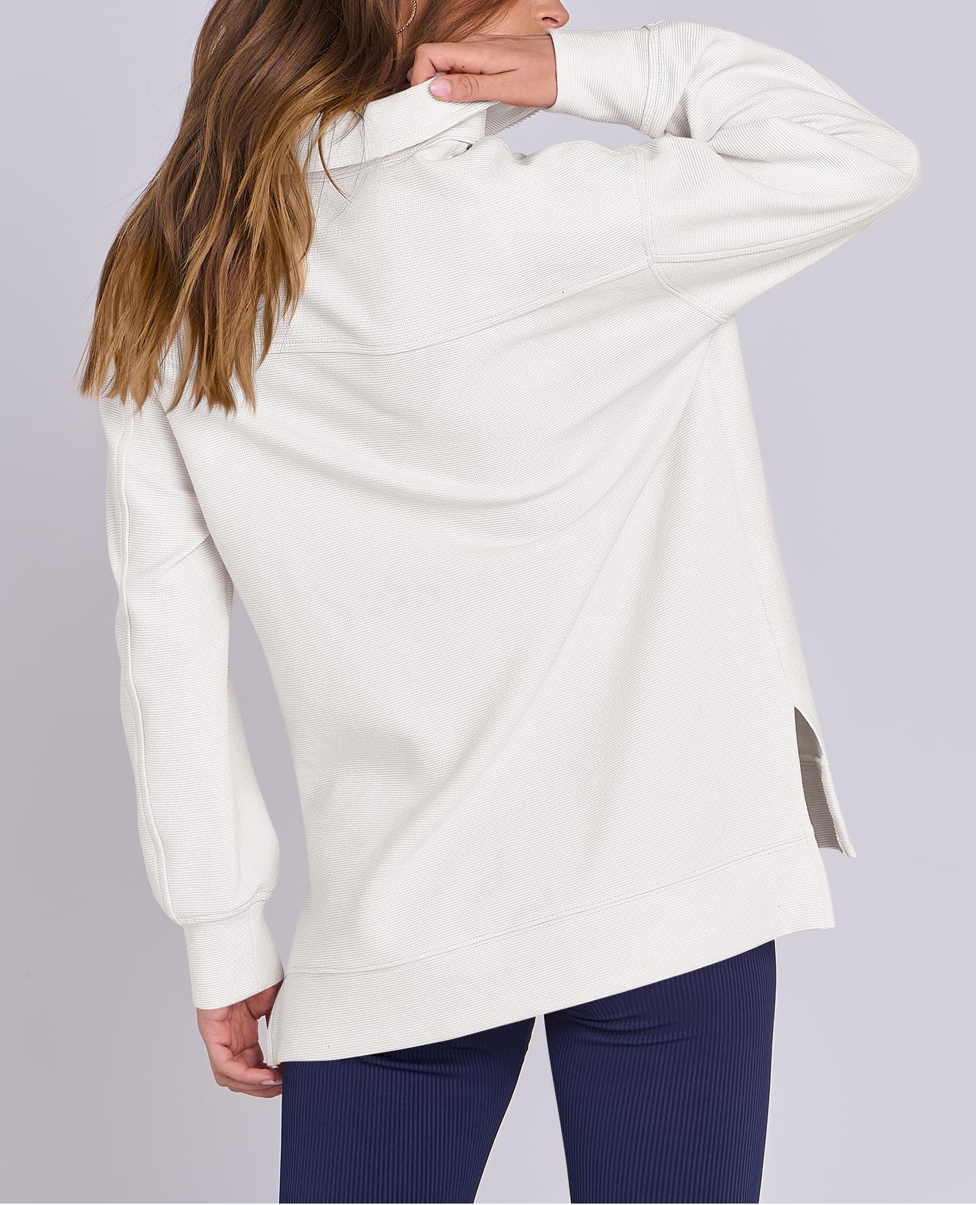  Women's Quarter Zip Oversized Knit Sweatshirts (Buy 2 Free Shipping)