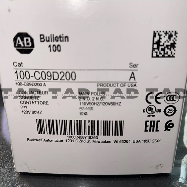 Allen-Bradley 100-C09D200 IEC 9 A Contactor