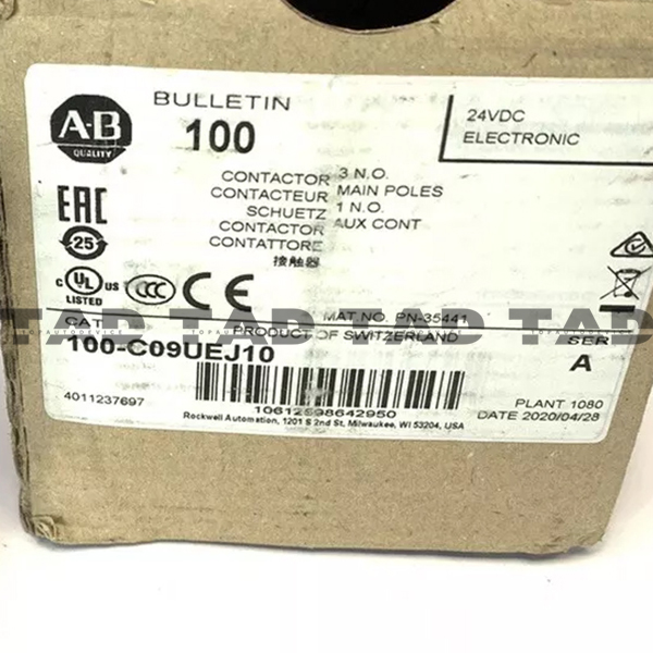 Allen-Bradley 100-C09UEJ10 IEC 9 A Contactor