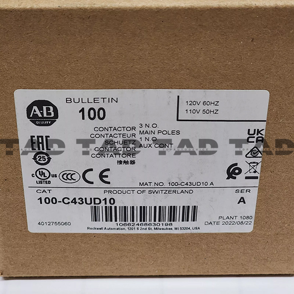 Allen-Bradley 100-C43UD10 IEC 43 A Contactor