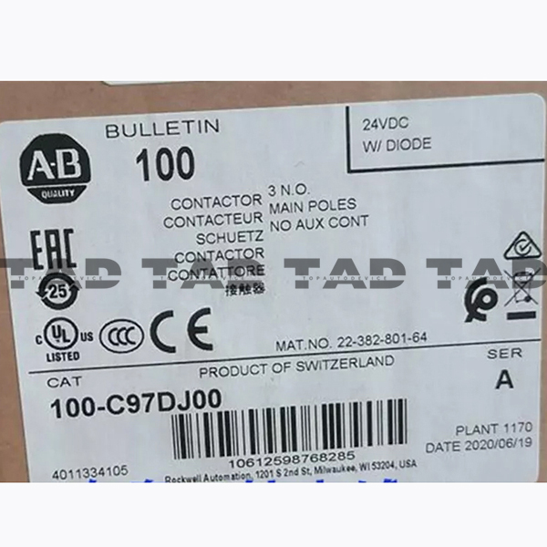 Allen-Bradley 100-C97DJ00 IEC 97 A Contactor