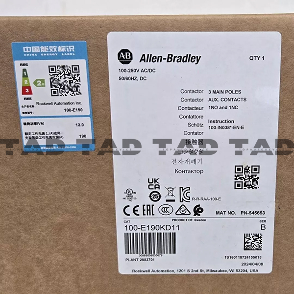 Allen-Bradley 100-E190KD11 IEC 190 A Contactor