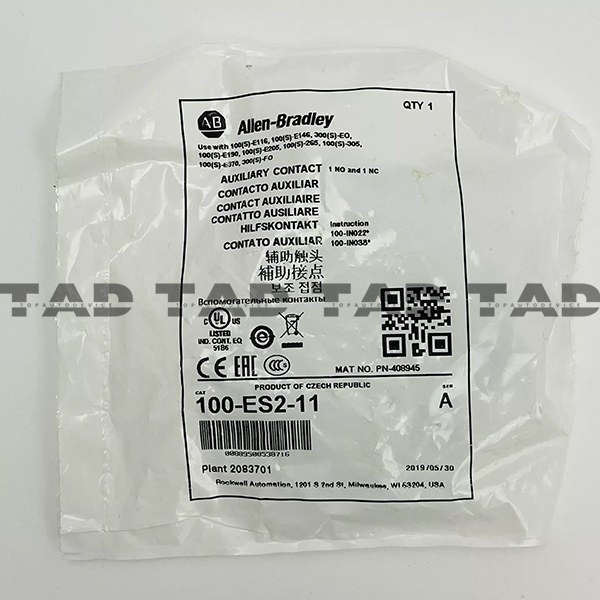 Allen-Bradley 100-ES2-11 Auxiliary Contact 1 NO 1 NC