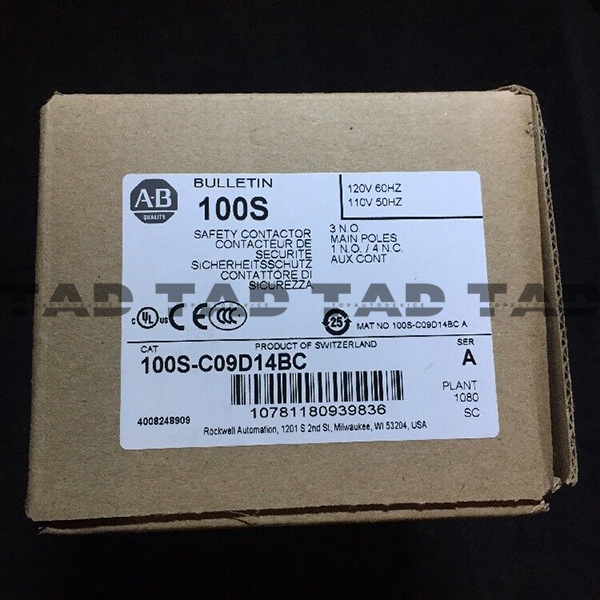 Allen-Bradley 100S-C09D14BC 9 A Safety Contactor