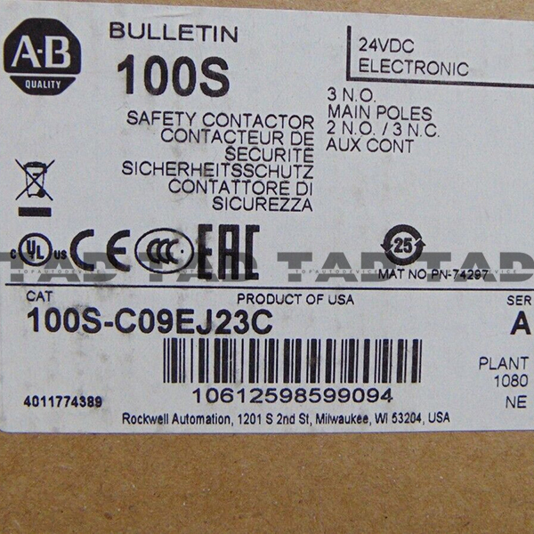 Allen-Bradley 100S-C09EJ23C 9 A Safety Contactor