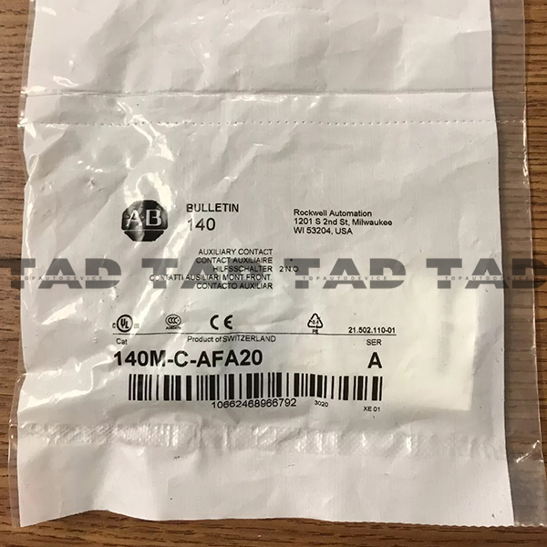 Allen-Bradley 140M-C-AFA20 Internal Auxiliary Contact - 2 NO