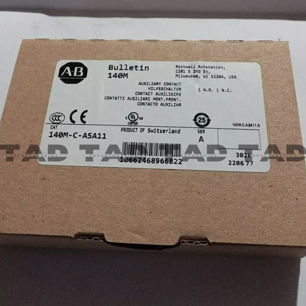 Allen-Bradley 140M-C-ASA11 Side Mounted Auxiliary Contact 1 NO 1 NC