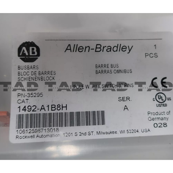 Allen-Bradley 1492-A1B8H MCB Fuse Holder UL508 Bus Bar