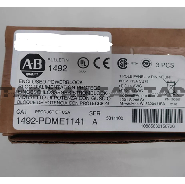 Allen-Bradley 1492-PDME1141 115 A Enclosed Power Distribution Block