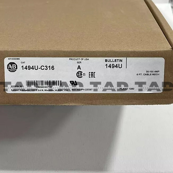 Allen-Bradley 1494U-C316 1494U 30A-100A 6' Cable Mechanism