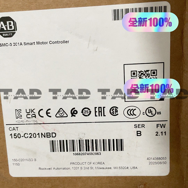Allen-Bradley 150-C201NBD SMC-3 201A Smart Motor Controller