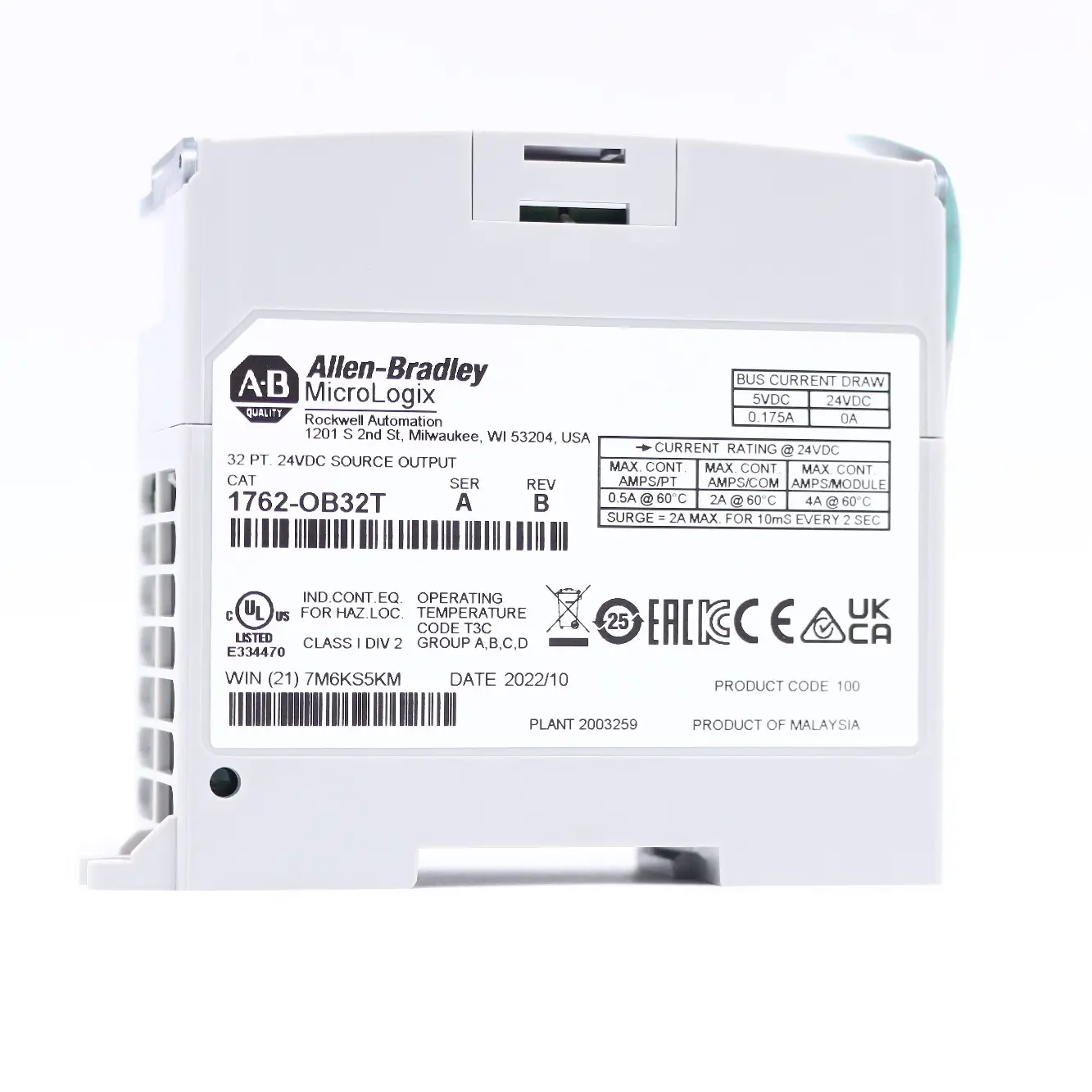 Allen-Bradley 1762-OB32T 5.0M Cable For 1762-Iq32T Ob32T And Ov32