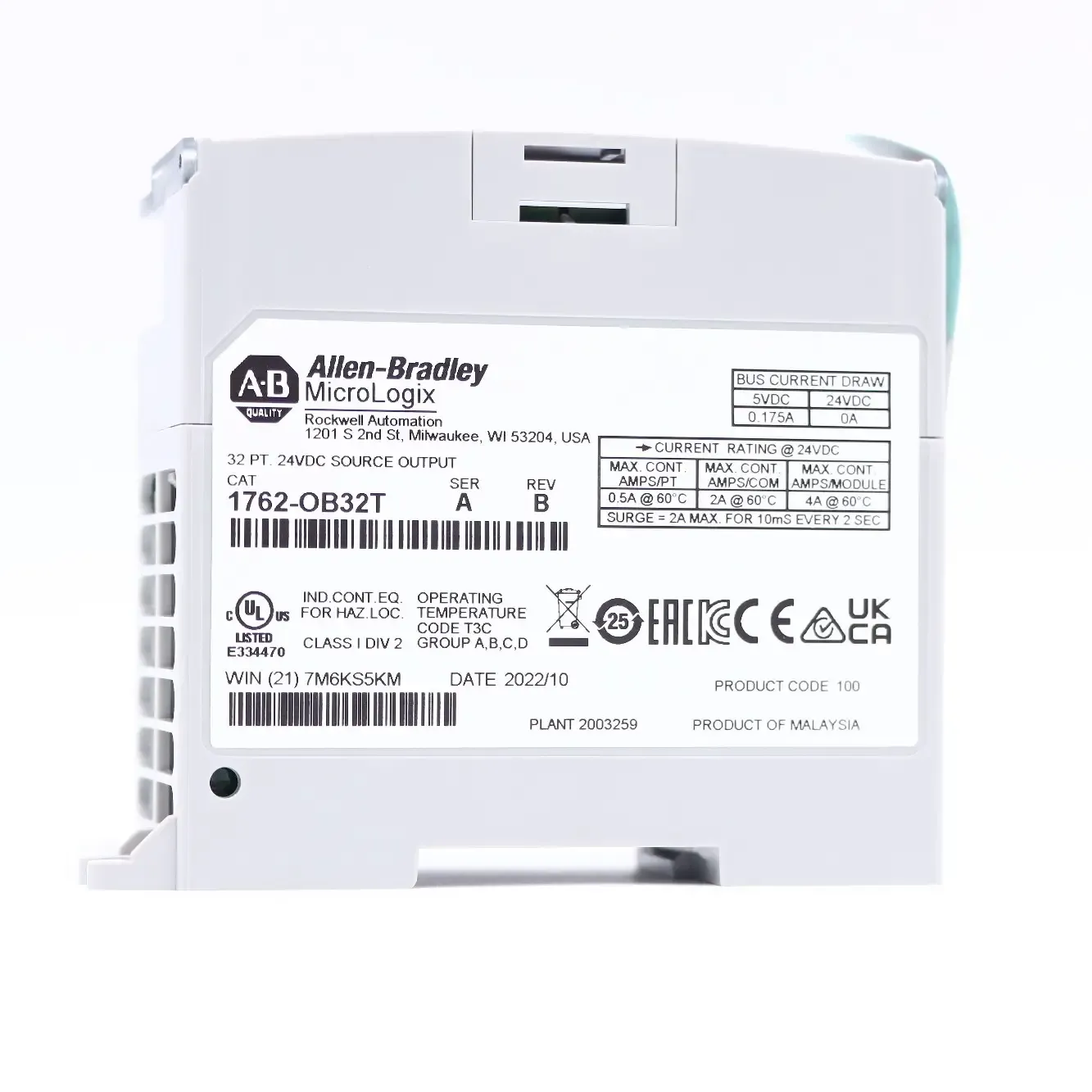 Allen-Bradley 1762-OB32T 5.0M Cable For 1762-Iq32T Ob32T And Ov32