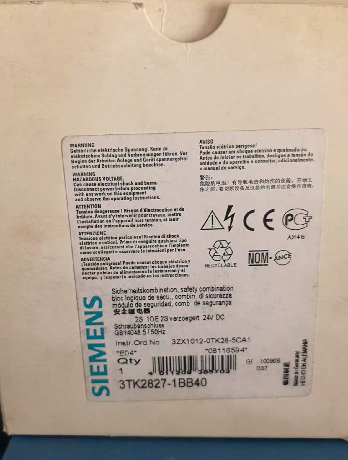 siemens 3TK2827-1BB40 Safety Relay