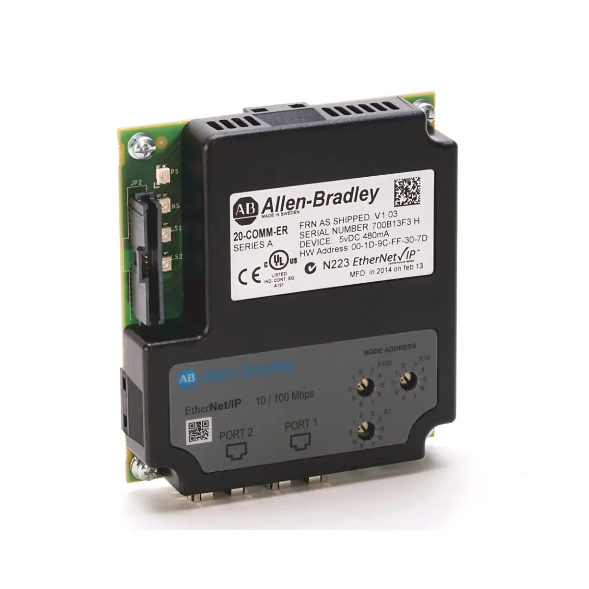 Allen-Bradley New 20-COMM-ER EtherNet Adapter Module Free Shipping