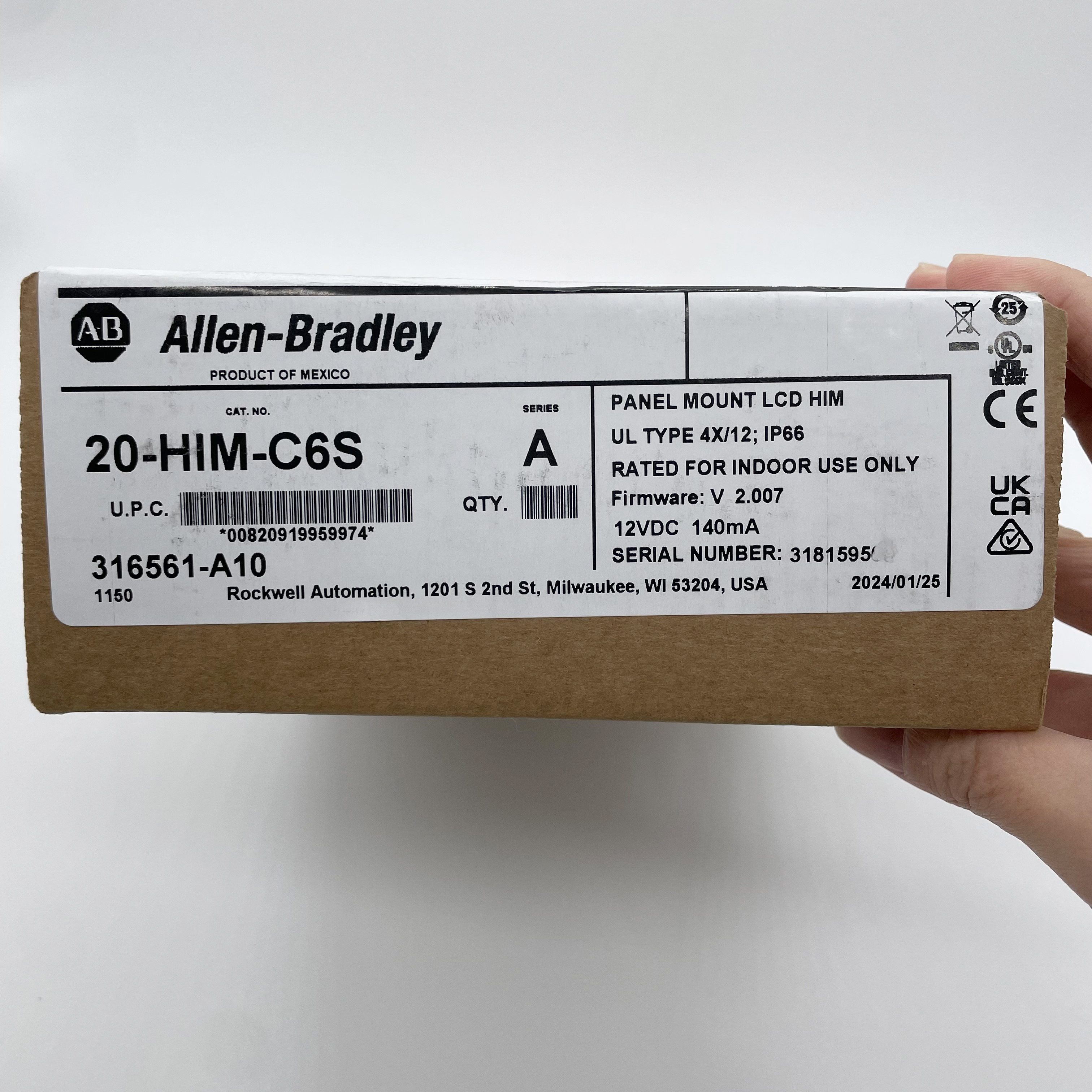 Allen Bradley 20-HIM-C6S Panel Mount LCD Motor Control 20HIMC6S Sealed