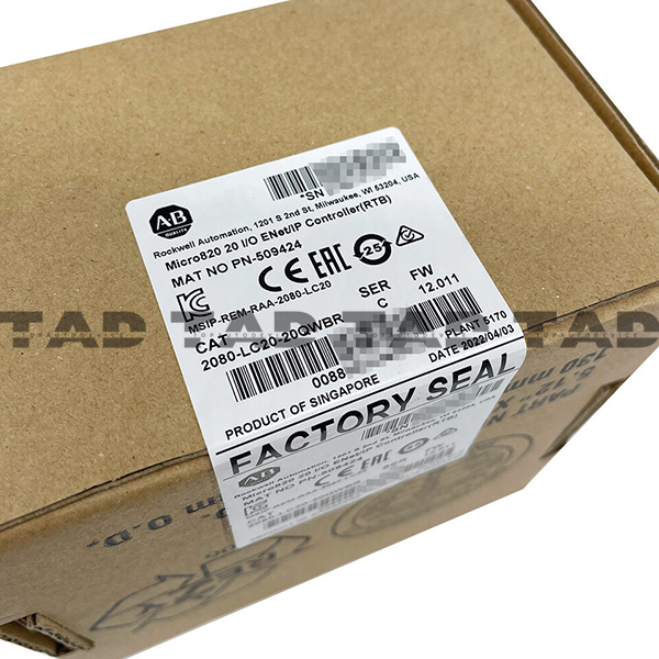 Allen-Bradley 2080-LC20-20QWBR Micro820 20 I/O ENet/IP Controller RTB