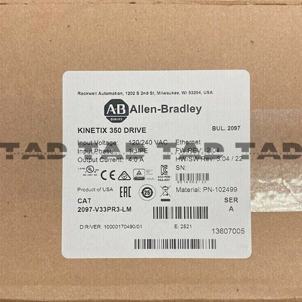 Allen-Bradley 2097-V33PR3-LM Kinetix 350 1.0kW Servo Drive