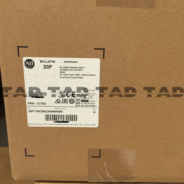 Allen-Bradley 20F11NC060JA0NNNNN PowerFlex Air Cooled 753 AC Drive