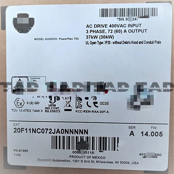 Allen-Bradley 20F11NC072JA0NNNNN PowerFlex Air Cooled 753 AC Drive