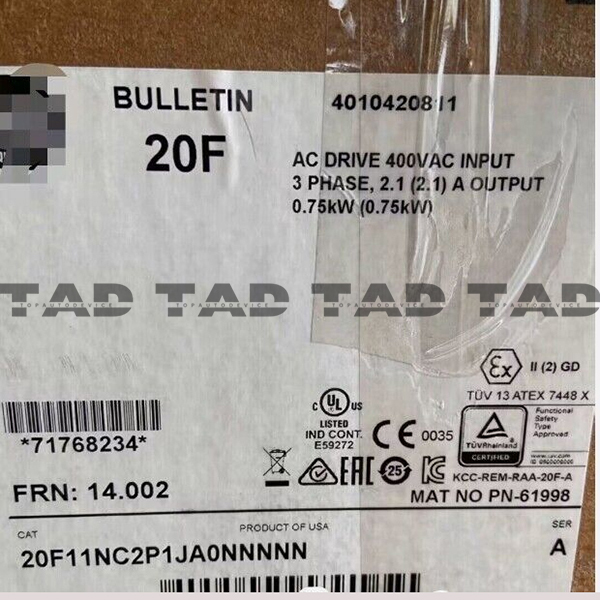 Allen-Bradley 20F11NC2P1JA0NNNNN PowerFlex Air Cooled 753 AC Drive