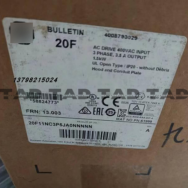 Allen-Bradley 20F11NC3P5JA0NNNNN PowerFlex Air Cooled 753 AC Drive