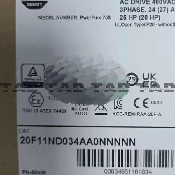 Allen-Bradley 20F11ND034AA0NNNNN PowerFlex Air Cooled 753 AC Drive