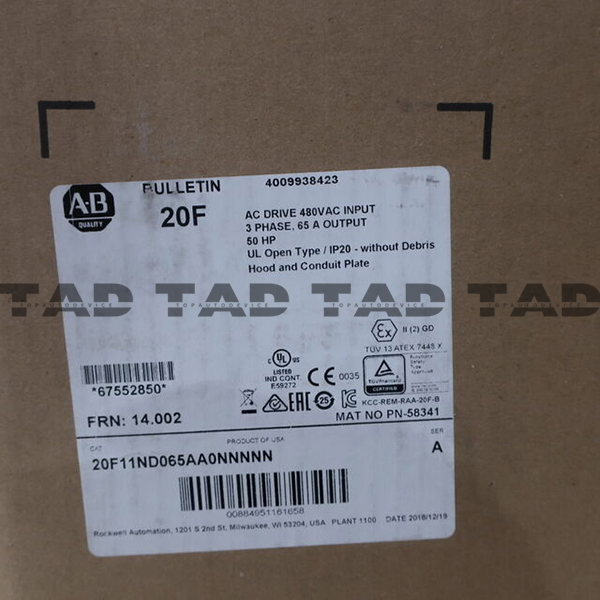 Allen-Bradley 20F11ND065AA0NNNNN PowerFlex Air Cooled 753 AC Drive