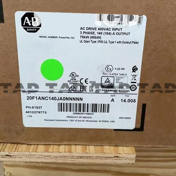 Allen-Bradley 20F1ANC140JA0NNNNN PowerFlex Air Cooled 753 AC Drive