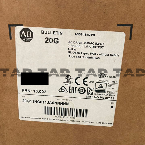 Allen-Bradley 20G11NC011JA0NNNNN PowerFlex Air Cooled 755 AC Drive