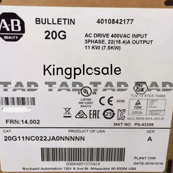 Allen-Bradley 20G11NC022JA0NNNNN PowerFlex Air Cooled 755 AC Drive