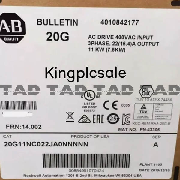 Allen-Bradley 20G11NC022JA0NNNNN PowerFlex Air Cooled 755 AC Drive