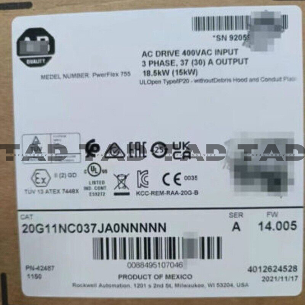 Allen-Bradley 20G11NC037JA0NNNNN PowerFlex Air Cooled 755 AC Drive
