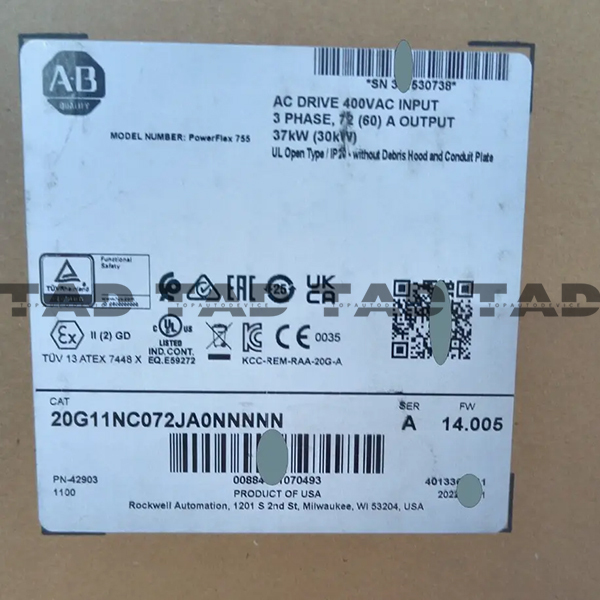 Allen-Bradley 20G11NC072JA0NNNNN PowerFlex Air Cooled 755 AC Drive