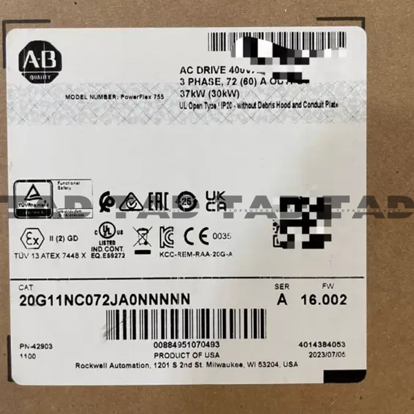 Allen-Bradley 20G11NC072JA0NNNNN PowerFlex Air Cooled 755 AC Drive