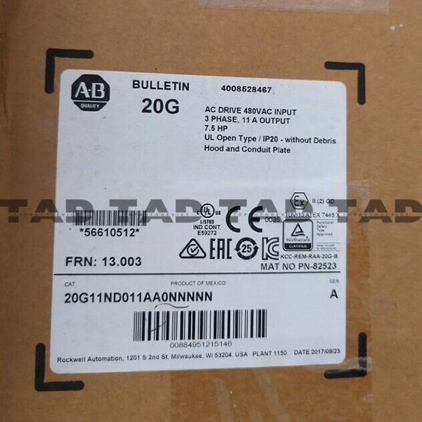 Allen-Bradley 20G11ND011AA0NNNNN PowerFlex Air Cooled 755 AC Drive