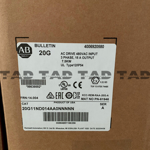 Allen-Bradley 20G11ND014AA0NNNNN PowerFlex Air Cooled 755 AC Drive