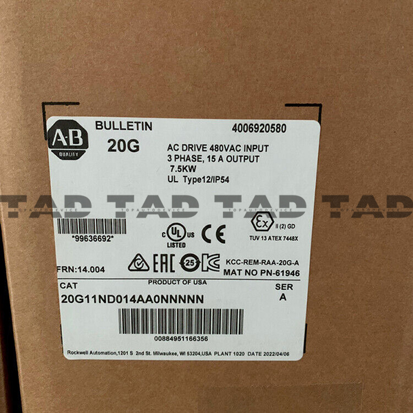 Allen-Bradley 20G11ND014AA0NNNNN PowerFlex Air Cooled 755 AC Drive