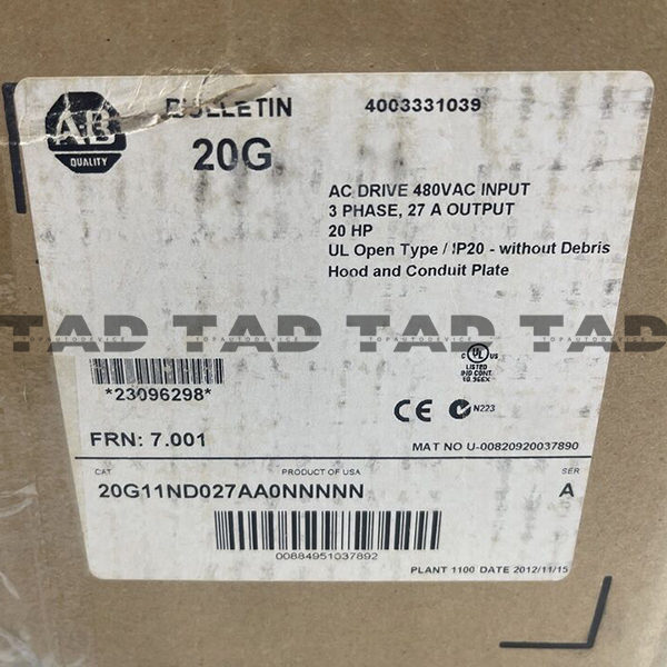 Allen-Bradley 20G11ND027AA0NNNNN PowerFlex Air Cooled 755 AC Drive