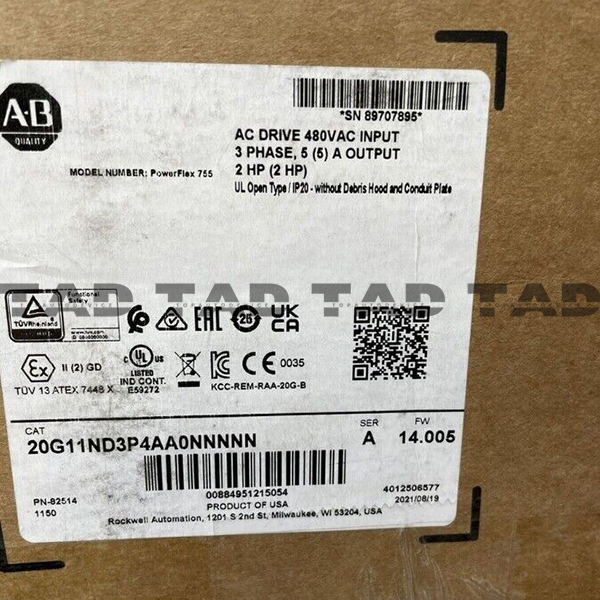 Allen-Bradley 20G11ND3P4AA0NNNNN PowerFlex Air Cooled 755 AC Drive