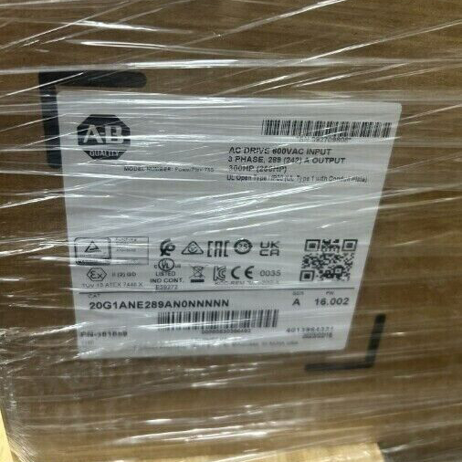 Allen-Bradley 20G1ANE289AN0NNNNN PowerFlex 755 AC Drive Cooled New Sealed