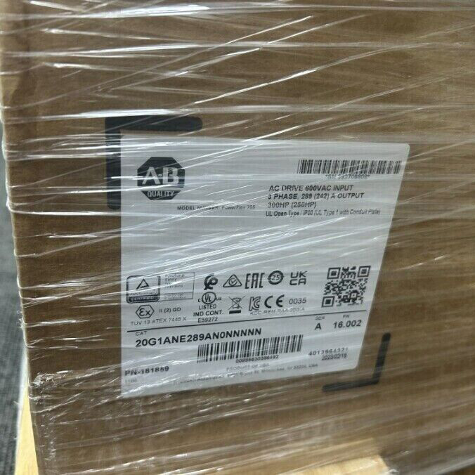 Allen-Bradley 20G1ANE289AN0NNNNN PowerFlex 755 AC Drive Cooled New Sealed