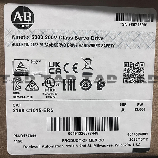 Allen-Bradley 2198-C1015-ERS Kinetix 5300 200V Class Servo Drive