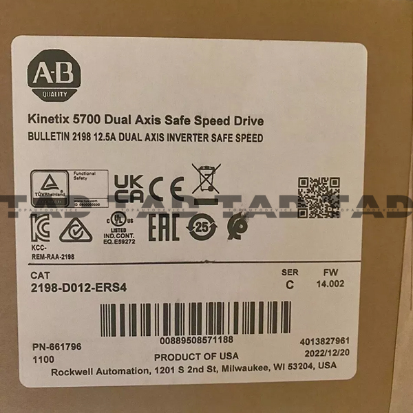Allen-Bradley 2198-D012-ERS4 Kinetix 5700 Dual Axis Safe Speed Drive