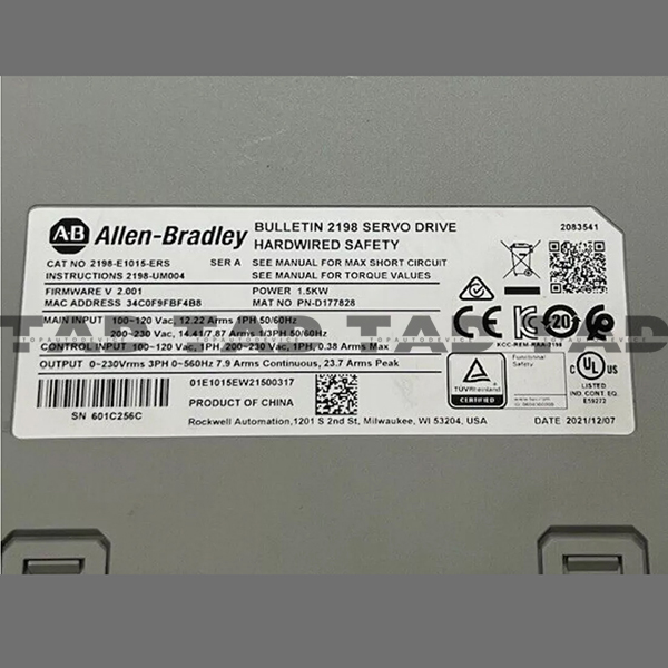 Allen-Bradley 2198-E1015-ERS Kinetix 5100 200V Class Servo Drive