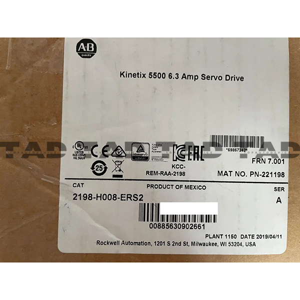 Allen-Bradley 2198-H008-ERS2 Kinetix 5500 6.3 Amp Servo Drive