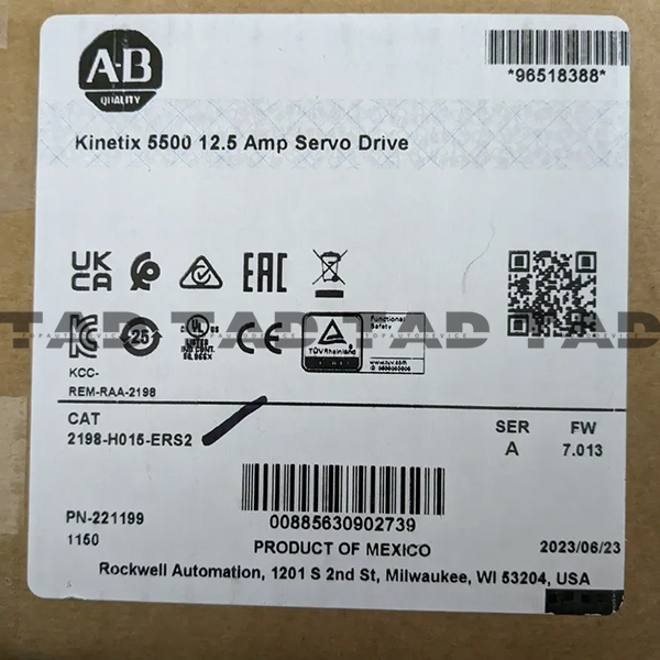 Allen-Bradley 2198-H015-ERS2 Kinetix 5500 12.5 Amp Servo Drive